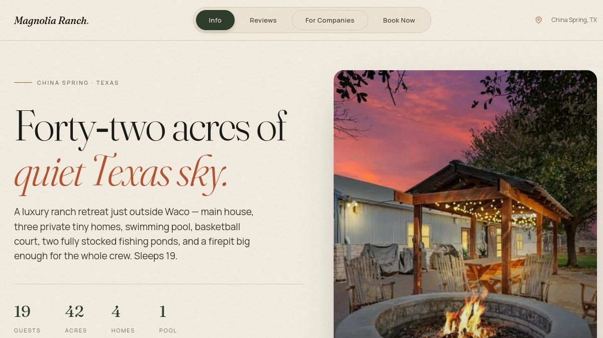 Magnolia Ranch Waco website